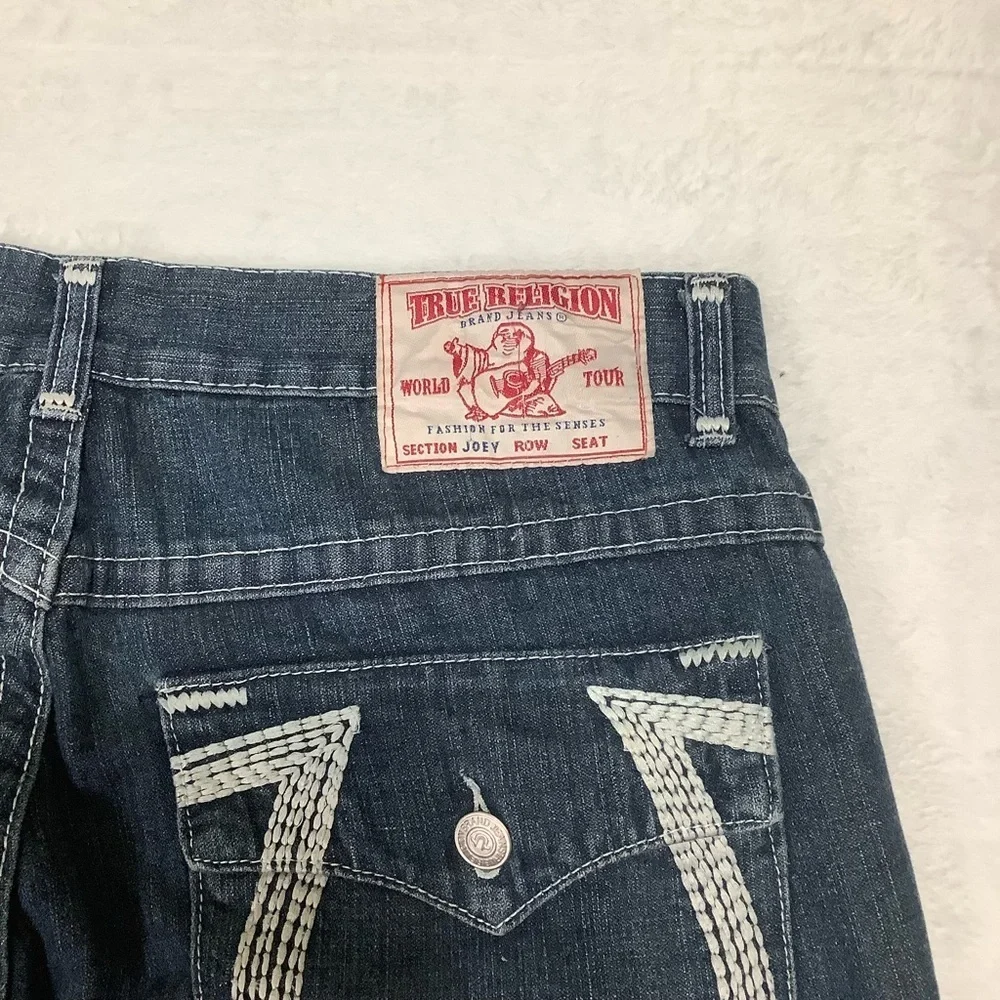 True Religion Joey Straight Flare Cut Blue Jeans Sz 40
